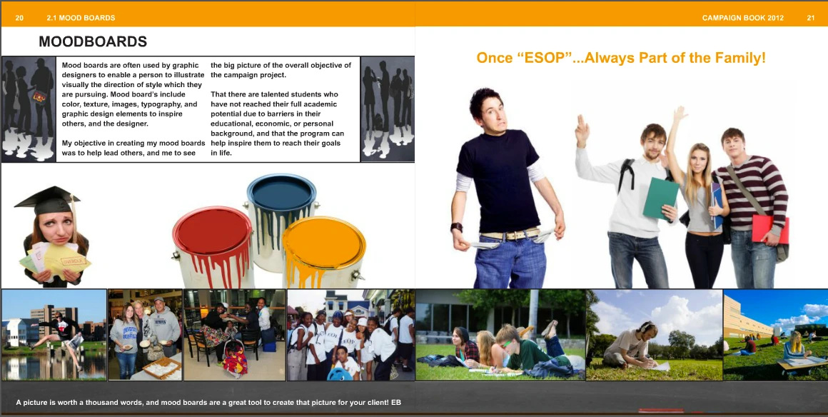 Campaign book page — Mood Boards